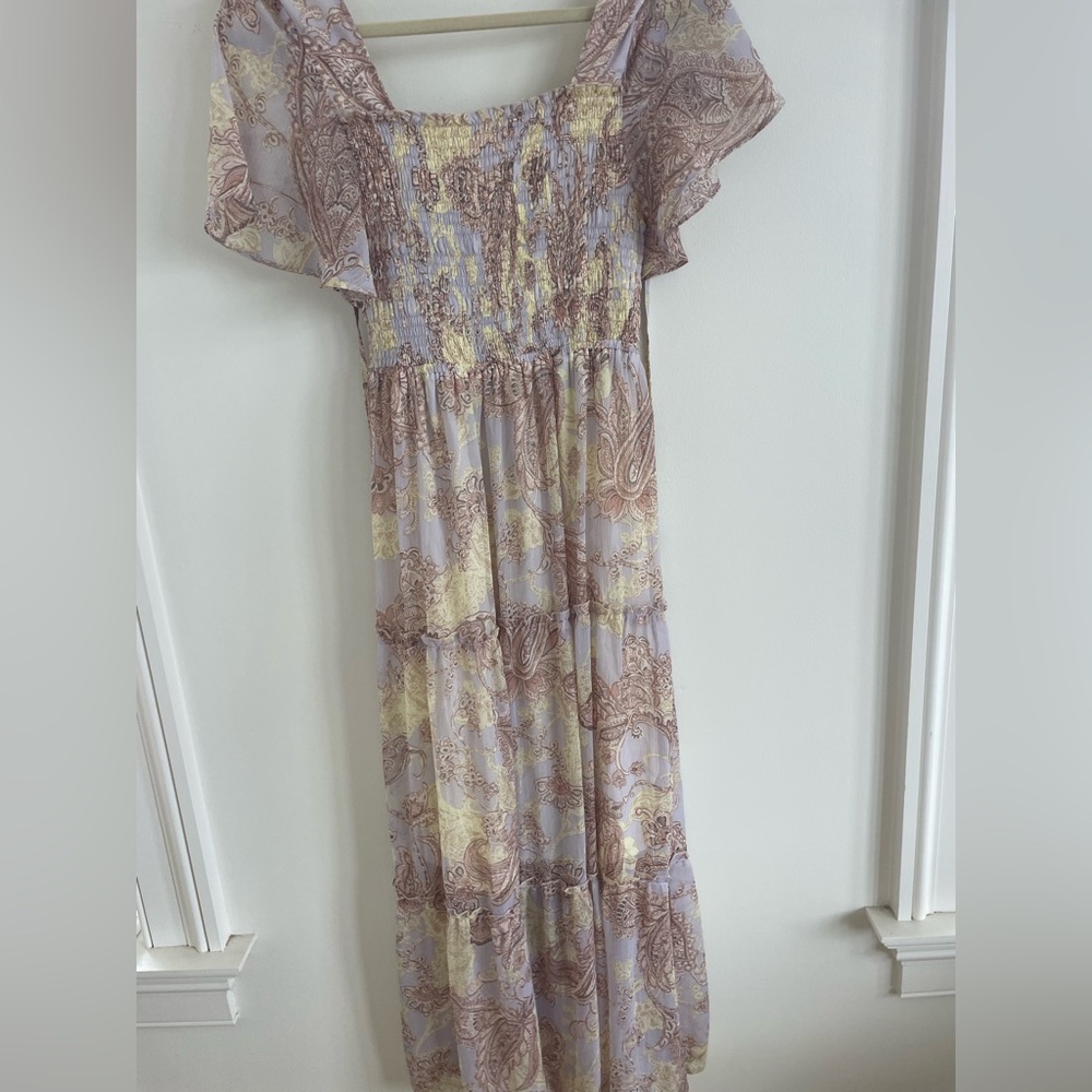 Floral Maxi Dress with Ruffled Sleeves